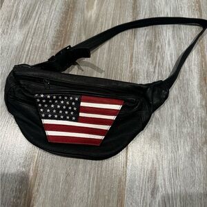 FREE PEOPLE VINTAGE AMERICAN FLAG FANNY PACK